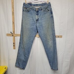 Vintage HIS Jeans Mens 34x32 Light‎ Wash Straight Leg Denim Made in USA 90s